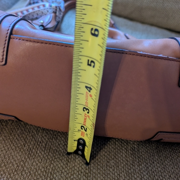 cole Haan Brown Leather Handbag with Scarf Accent - Picture 14 of 16